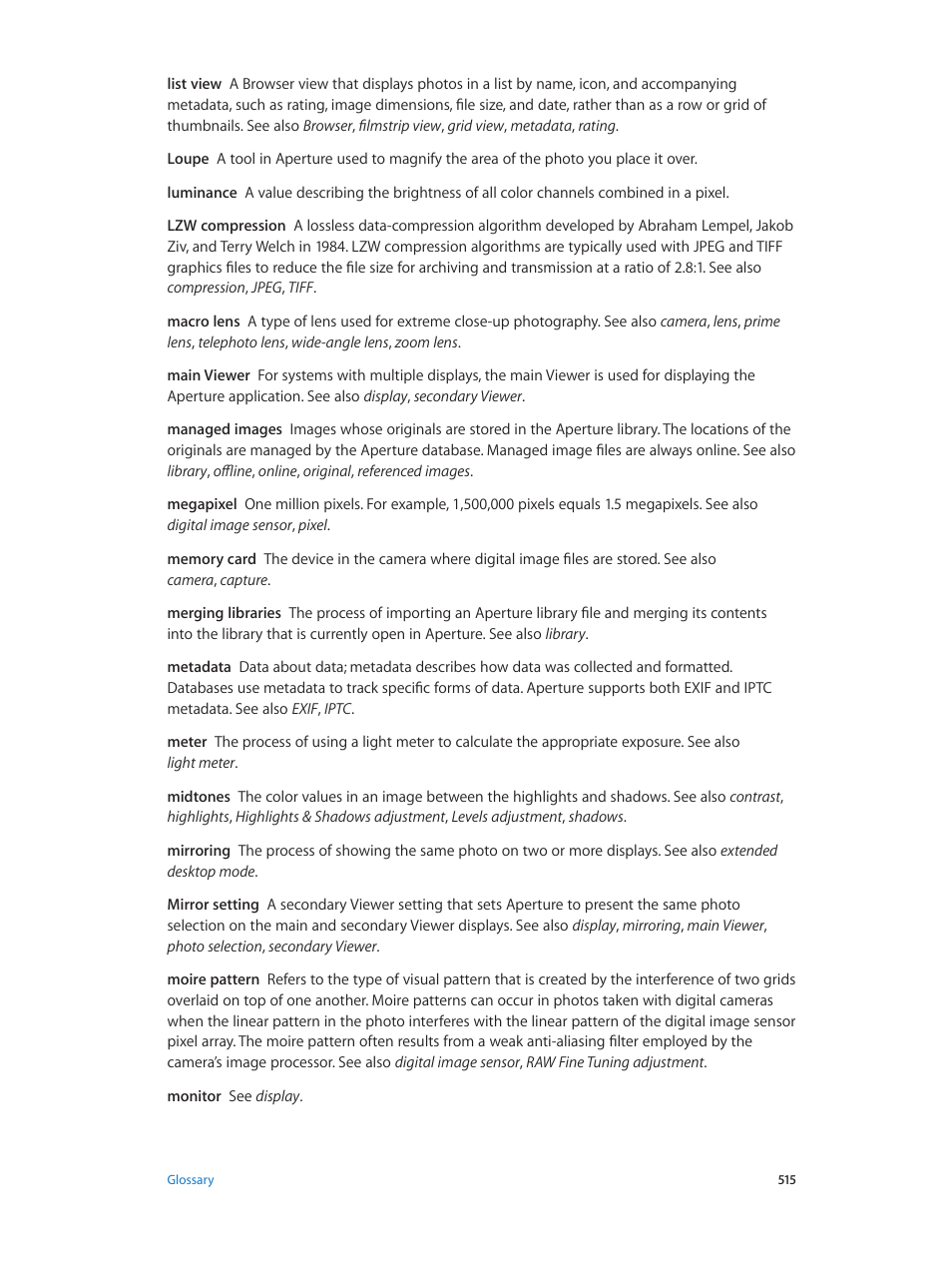 Apple Aperture 3.5 User Manual | Page 515 / 526