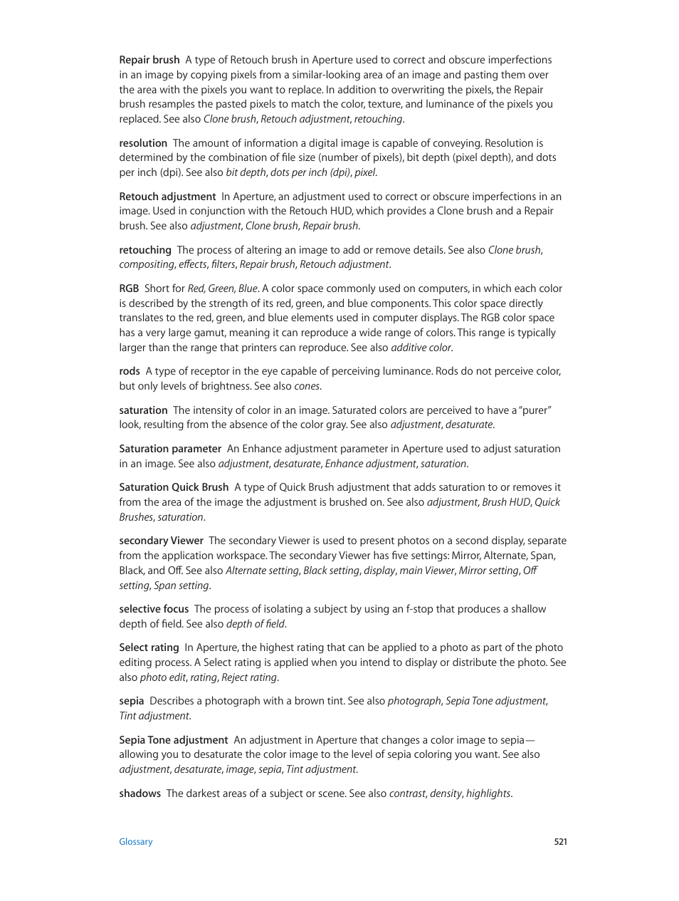 Apple Aperture 3.5 User Manual | Page 521 / 526