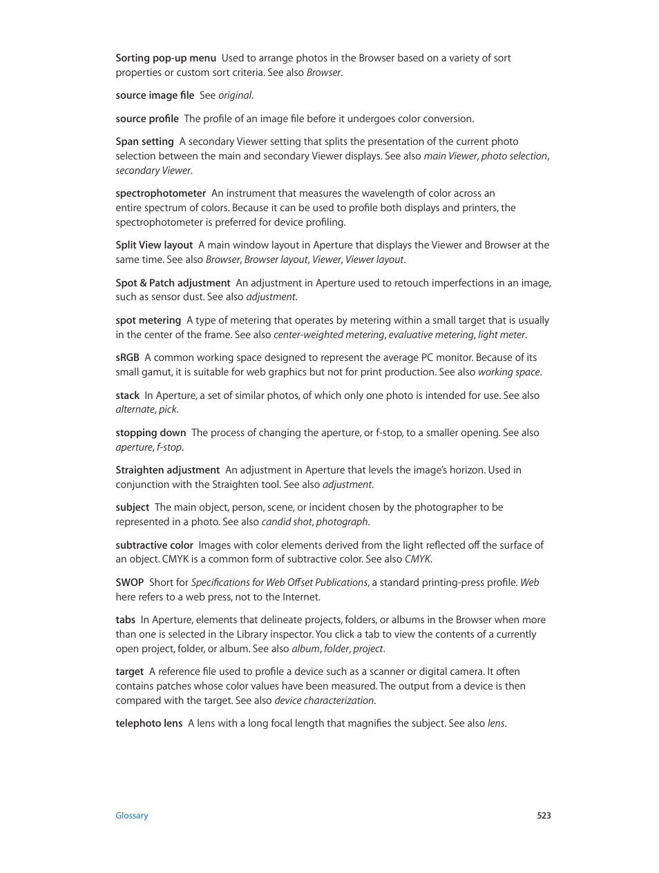 Apple Aperture 3.5 User Manual | Page 523 / 526