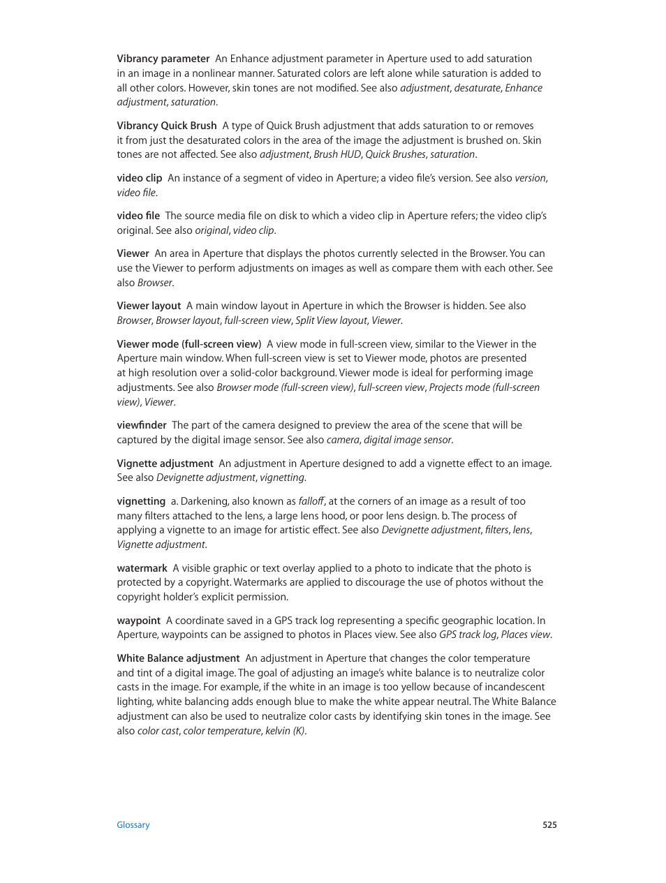 Apple Aperture 3.5 User Manual | Page 525 / 526
