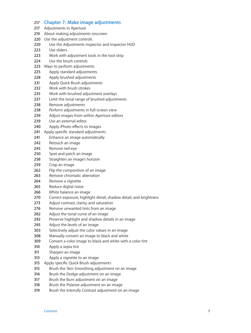 Chapter 7: make image adjustments | Apple Aperture 3.5 User Manual | Page 7 / 526