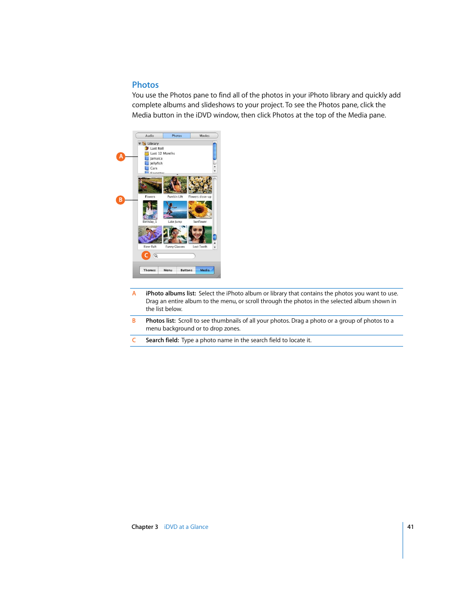 Photos | Apple iDVD 6 User Manual | Page 41 / 48