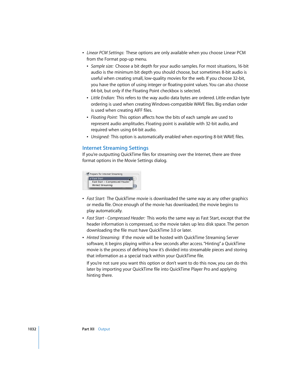 Internet streaming settings | Apple Final Cut Express 4 User Manual | Page 1032 / 1152