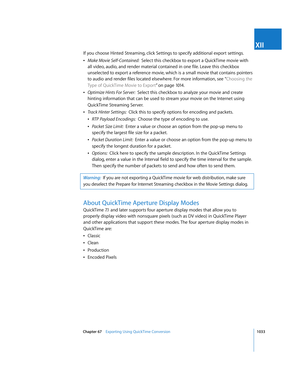 About quicktime aperture display modes, P. 1033), About | Quicktime aperture display modes | Apple Final Cut Express 4 User Manual | Page 1033 / 1152
