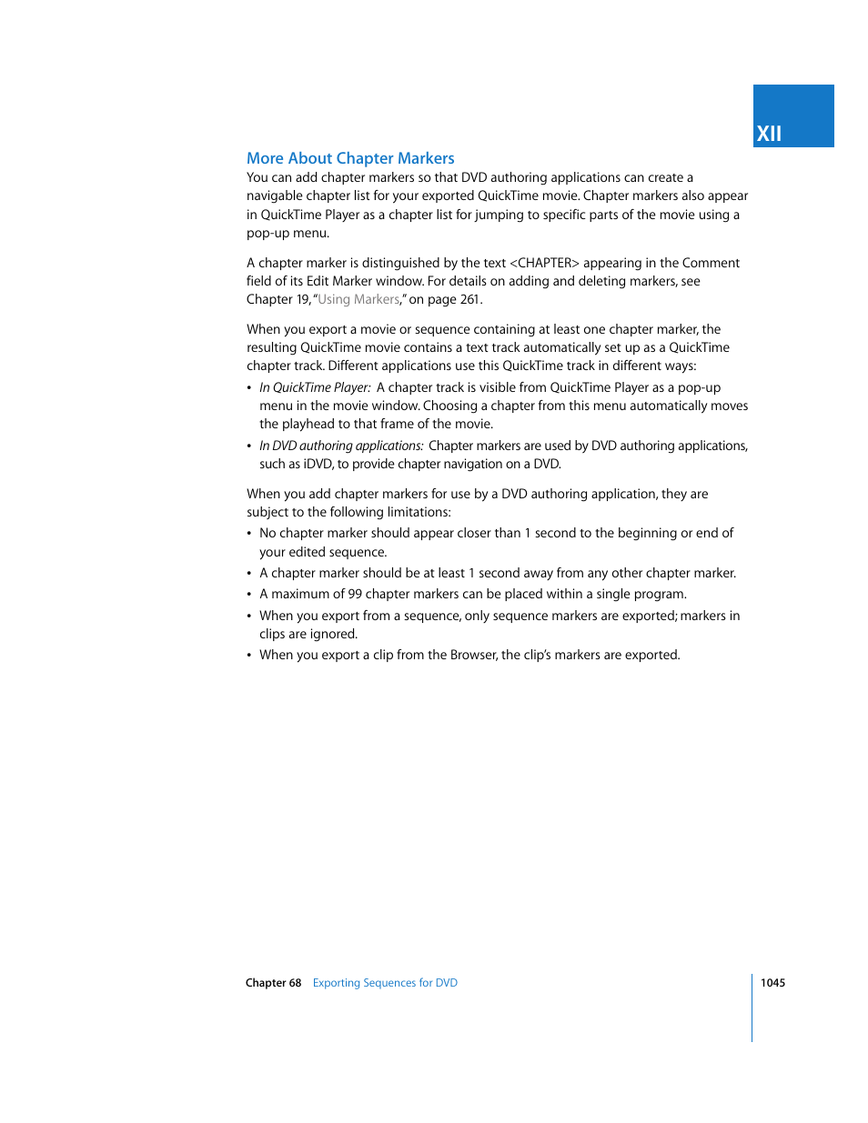 More about chapter markers | Apple Final Cut Express 4 User Manual | Page 1045 / 1152