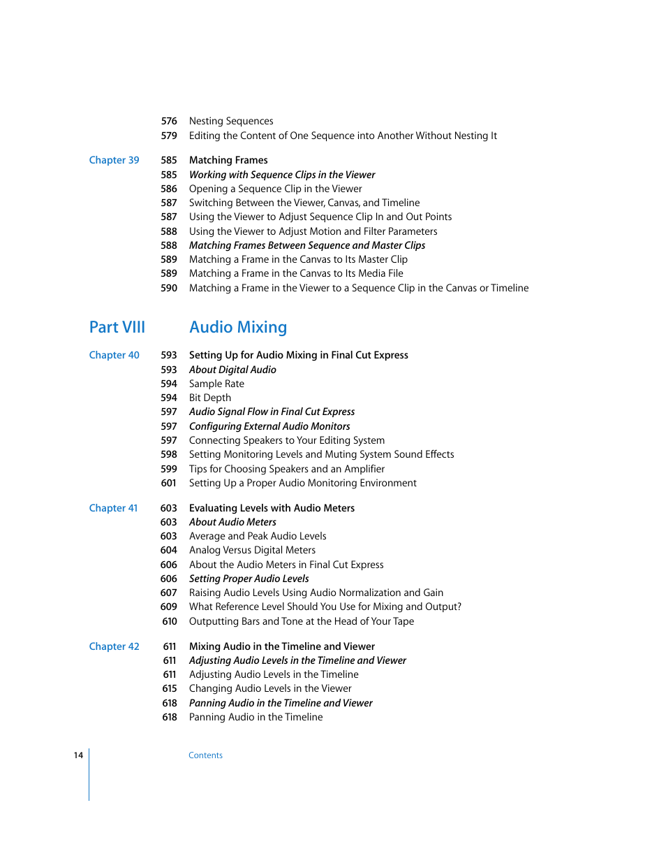 Part viii audio mixing | Apple Final Cut Express 4 User Manual | Page 14 / 1152