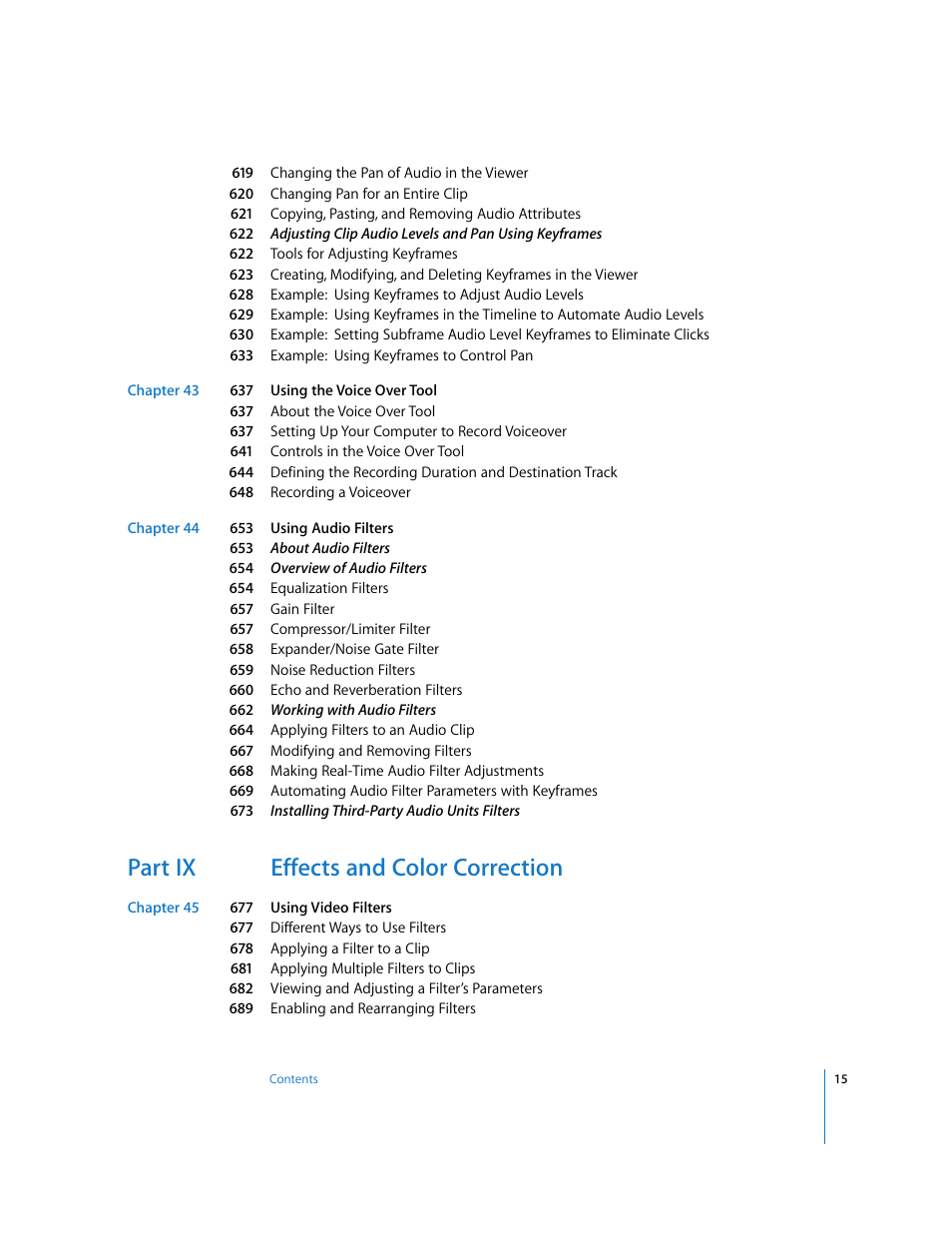 Part ix effects and color correction | Apple Final Cut Express 4 User Manual | Page 15 / 1152
