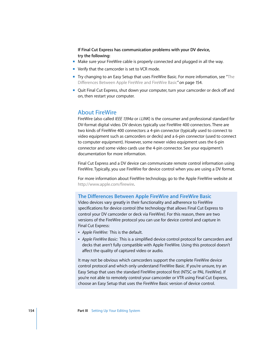 About firewire, P. 154) | Apple Final Cut Express 4 User Manual | Page 154 / 1152