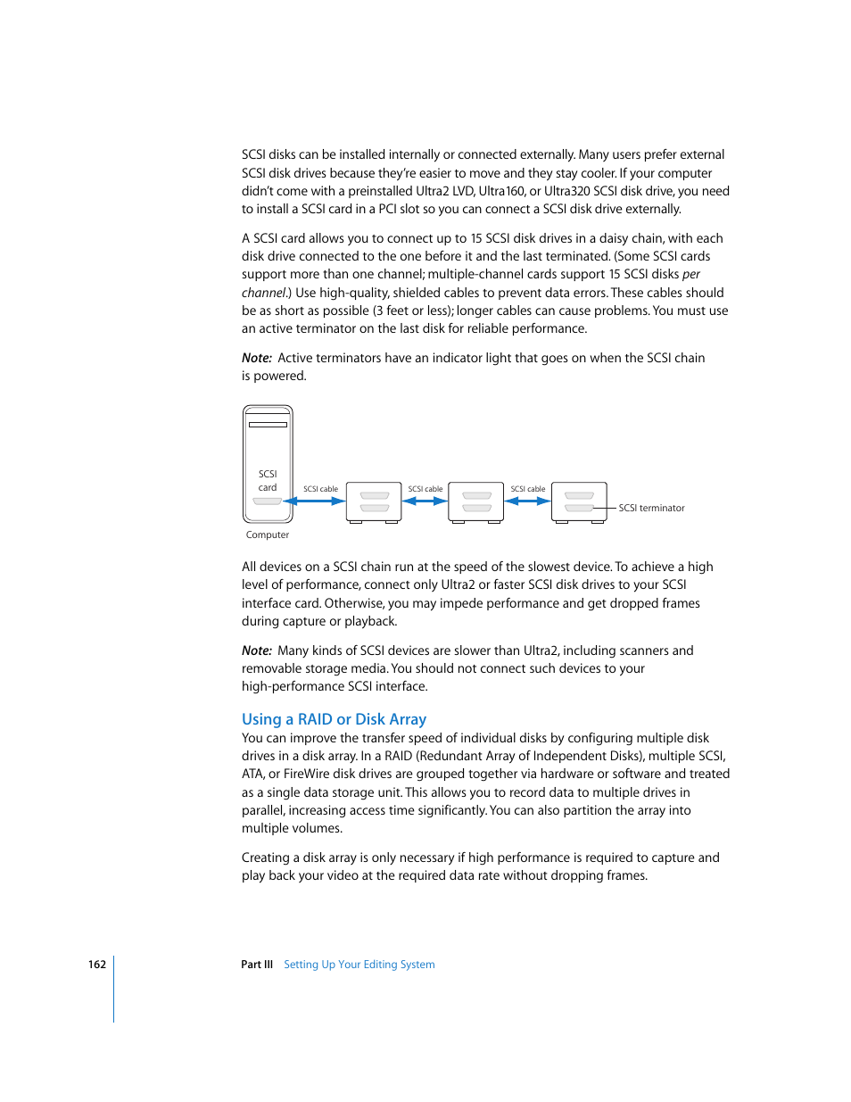 Using a raid or disk array | Apple Final Cut Express 4 User Manual | Page 162 / 1152