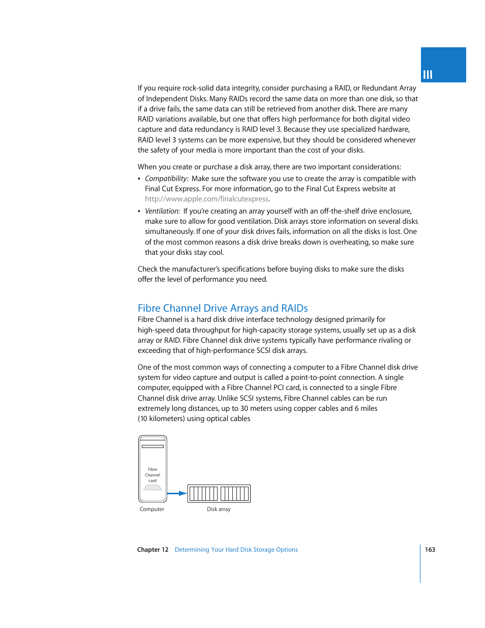 Fibre channel drive arrays and raids, P. 163) | Apple Final Cut Express 4 User Manual | Page 163 / 1152