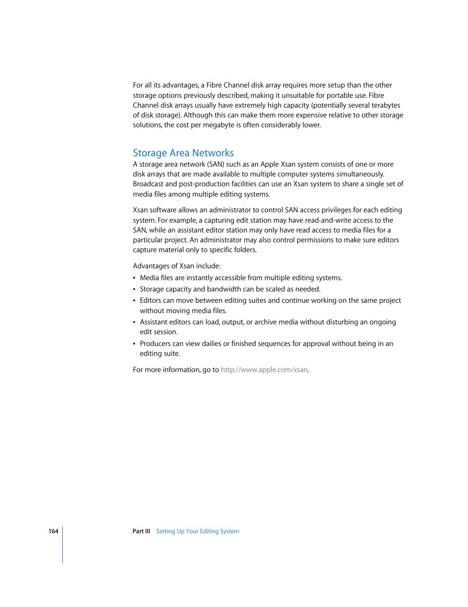 Storage area networks, P. 164) | Apple Final Cut Express 4 User Manual | Page 164 / 1152