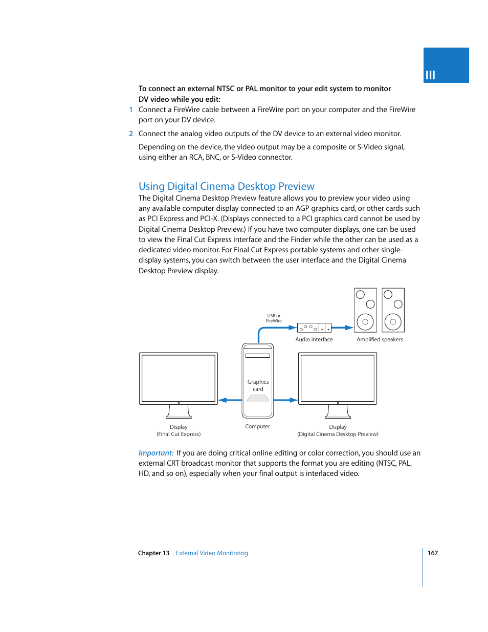 Using digital cinema desktop preview, P. 167) | Apple Final Cut Express 4 User Manual | Page 167 / 1152