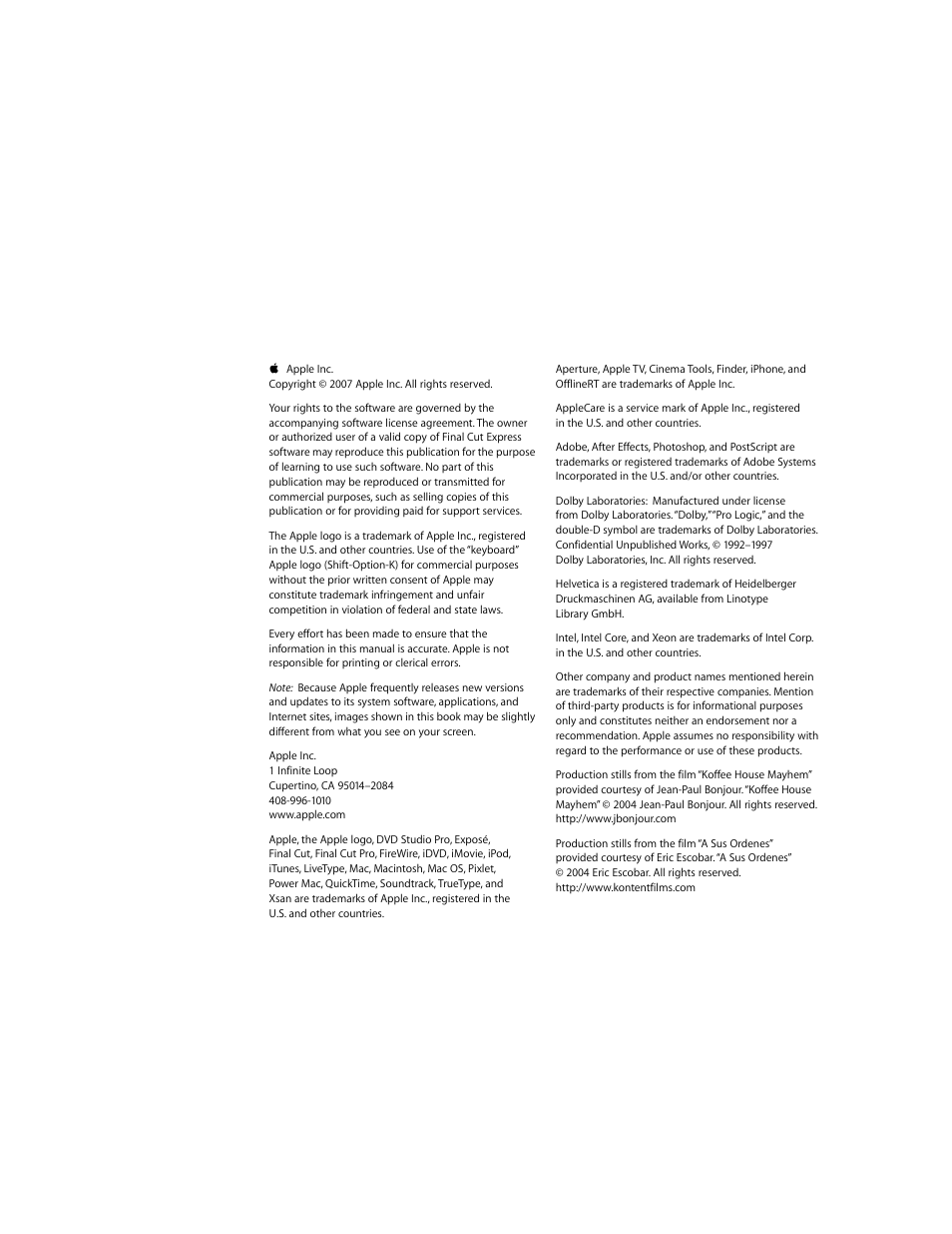 Apple Final Cut Express 4 User Manual | Page 2 / 1152