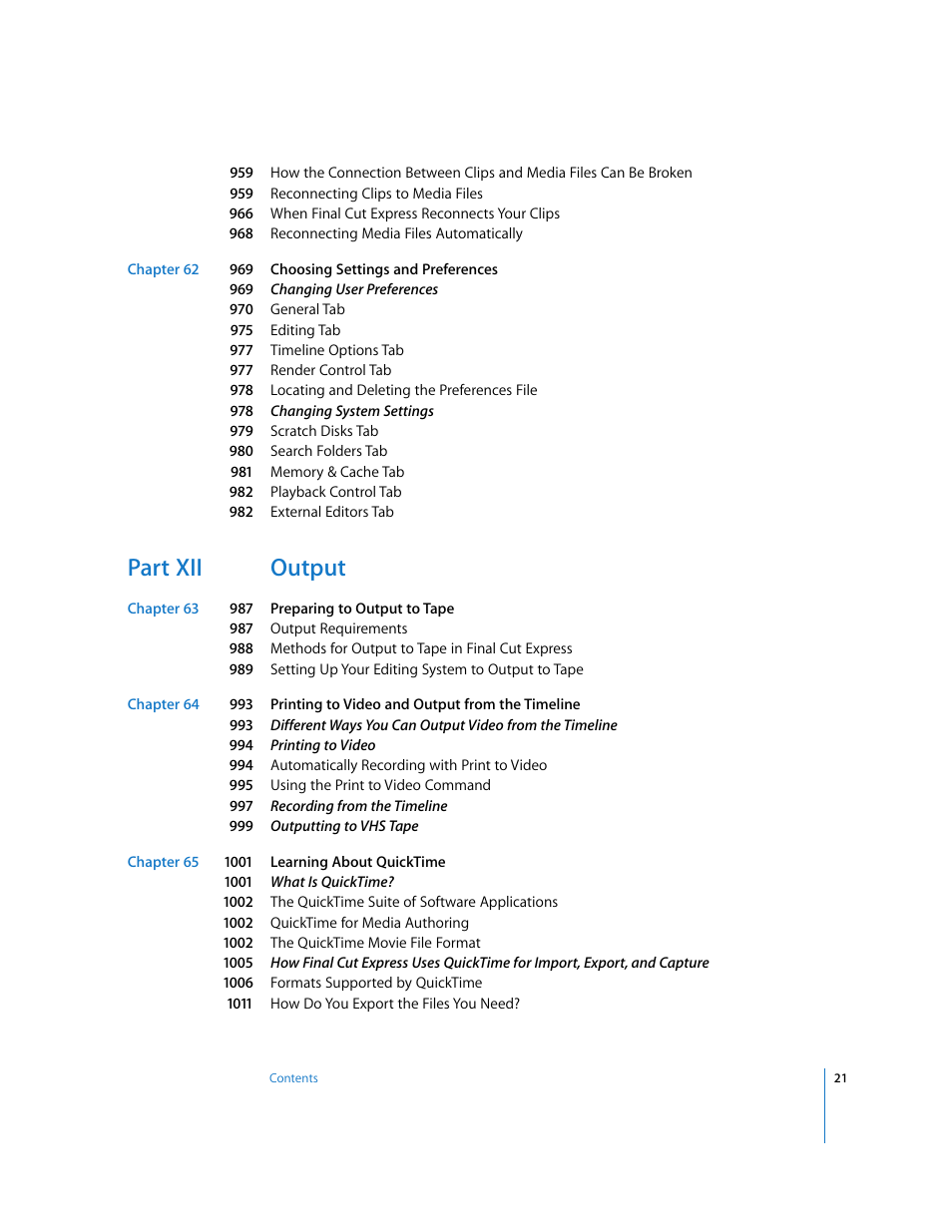 Part xii output | Apple Final Cut Express 4 User Manual | Page 21 / 1152