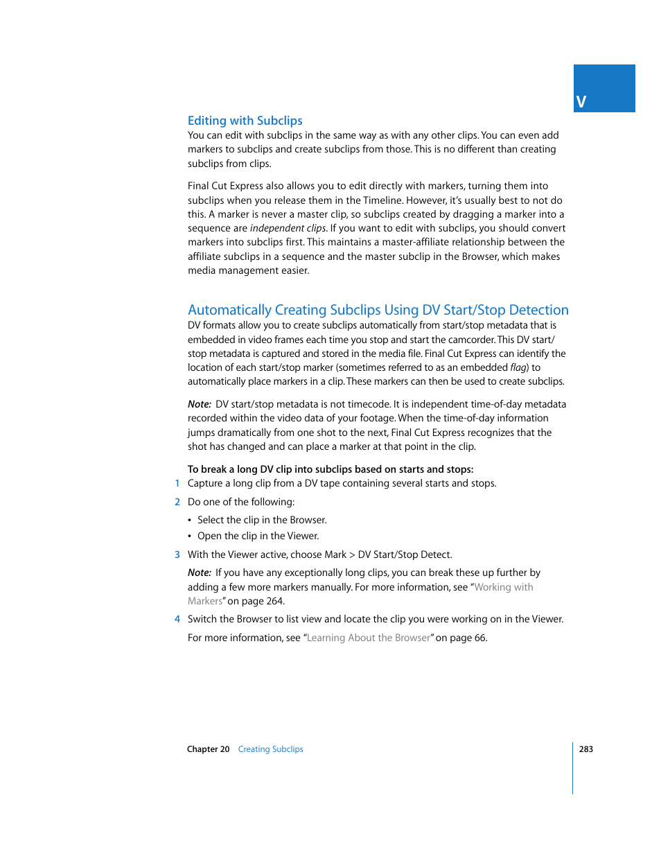 Editing with subclips, P. 283) | Apple Final Cut Express 4 User Manual | Page 283 / 1152