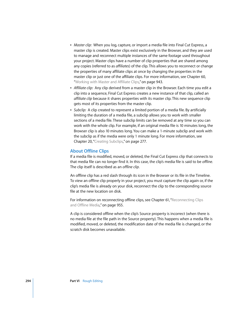 About offline clips | Apple Final Cut Express 4 User Manual | Page 294 / 1152