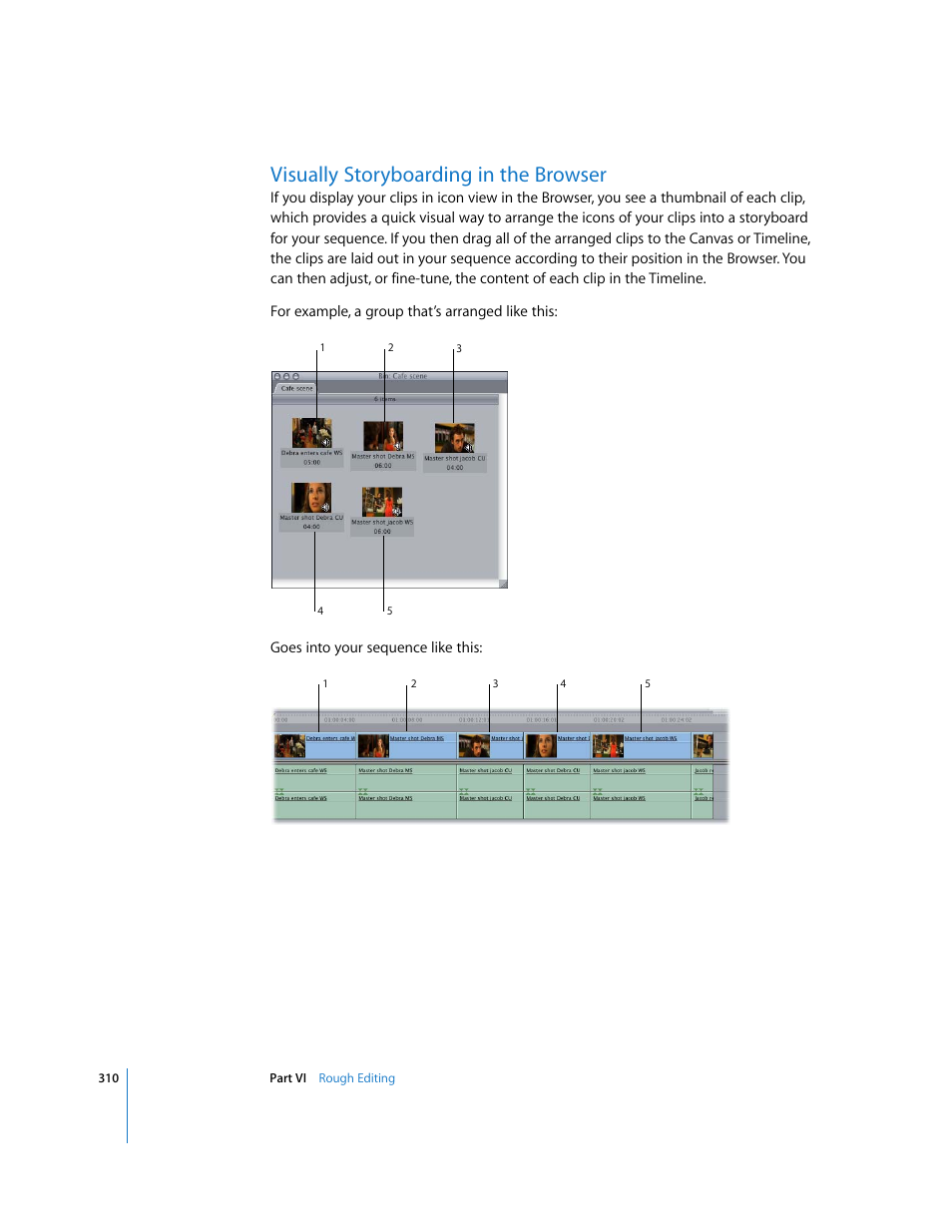 Visually storyboarding in the browser | Apple Final Cut Express 4 User Manual | Page 310 / 1152