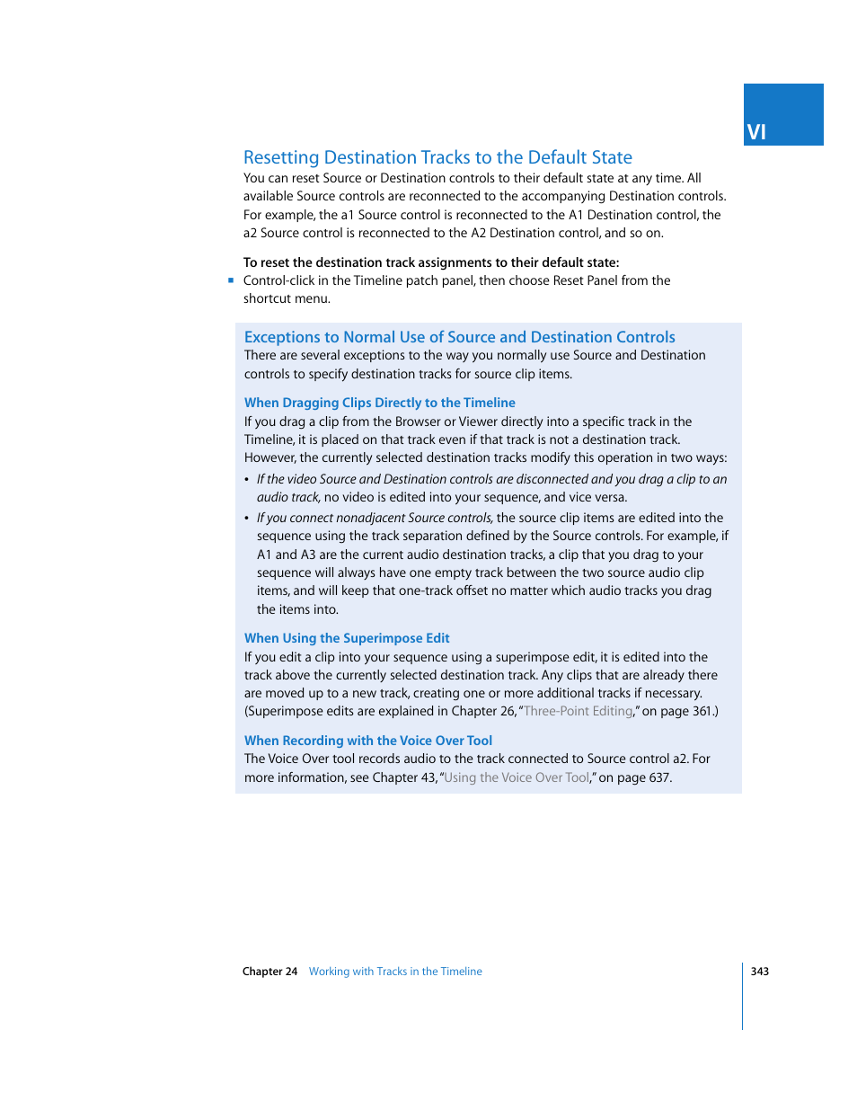Resetting destination tracks to the default state | Apple Final Cut Express 4 User Manual | Page 343 / 1152