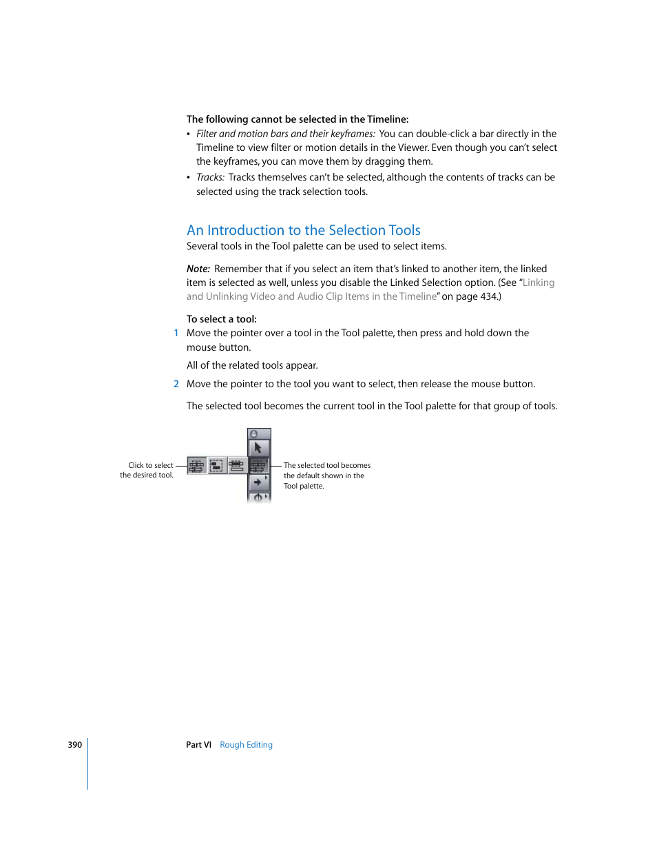 An introduction to the selection tools | Apple Final Cut Express 4 User Manual | Page 390 / 1152