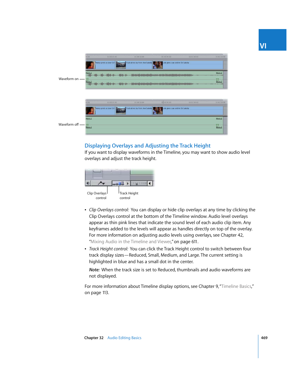 Displaying overlays and adjusting the track height | Apple Final Cut Express 4 User Manual | Page 469 / 1152