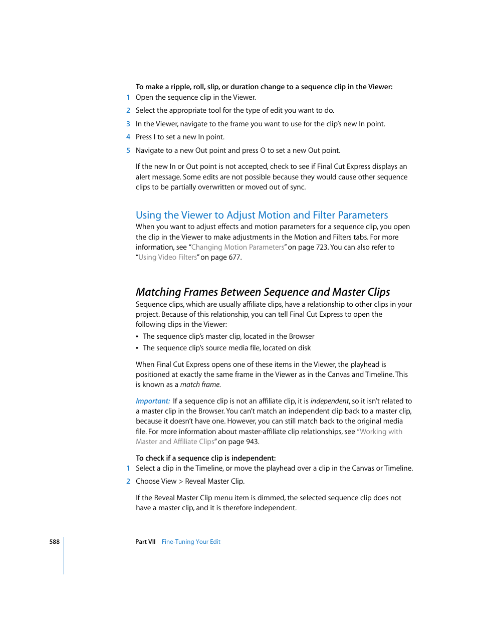Matching frames between sequence and master clips, P. 588) | Apple Final Cut Express 4 User Manual | Page 588 / 1152
