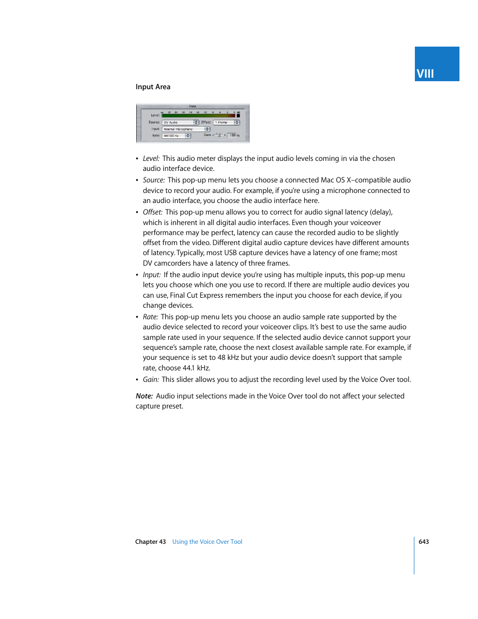 Viii | Apple Final Cut Express 4 User Manual | Page 643 / 1152