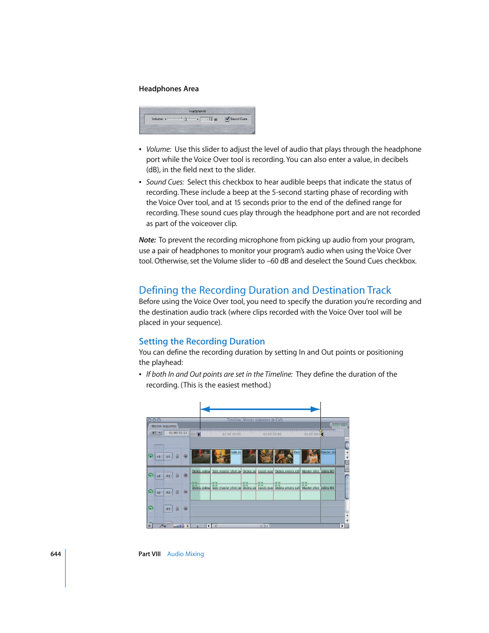 Setting the recording duration, P. 644) | Apple Final Cut Express 4 User Manual | Page 644 / 1152