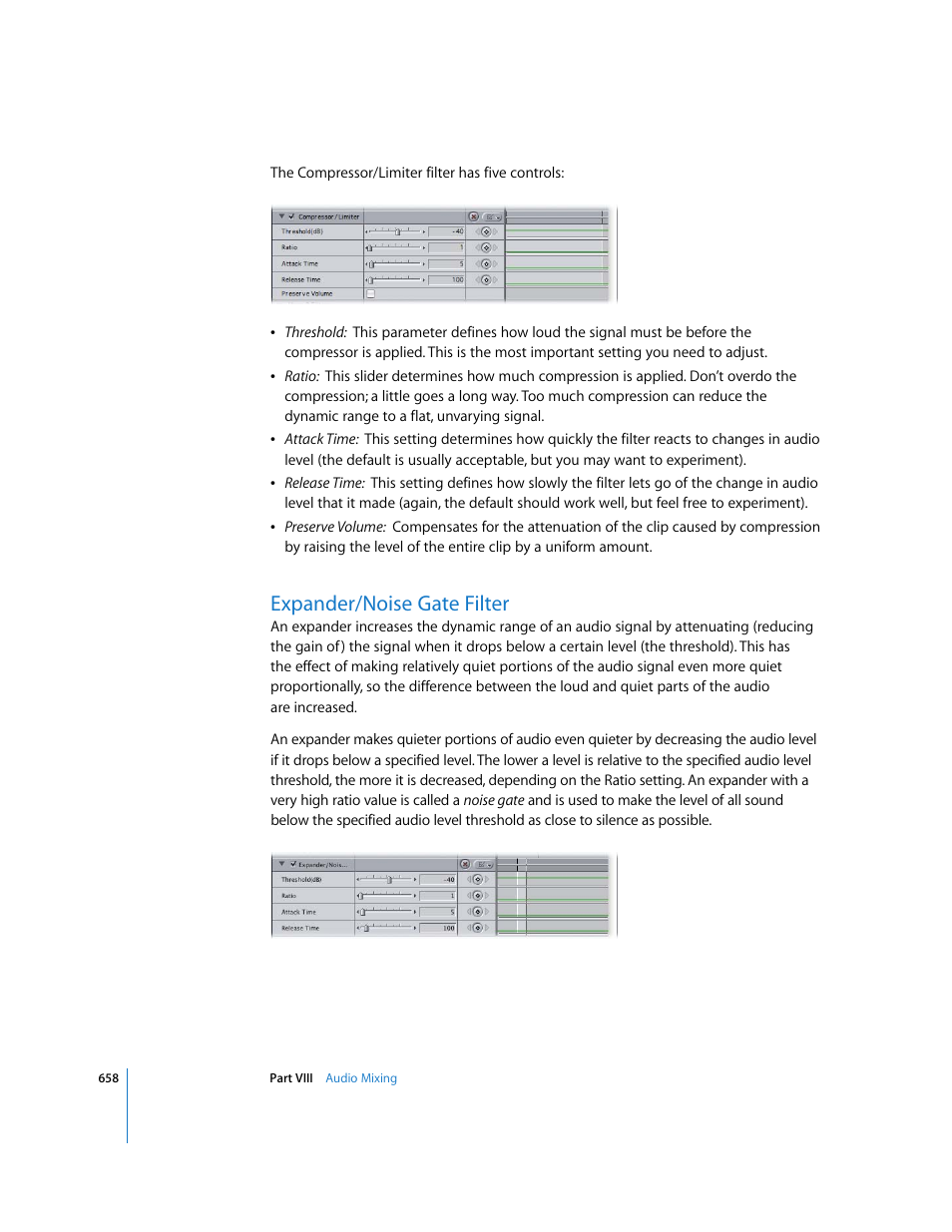 Expander/noise gate filter | Apple Final Cut Express 4 User Manual | Page 658 / 1152