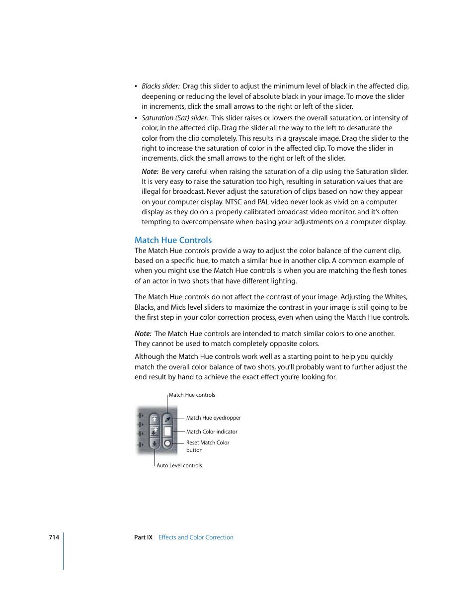 Match hue controls | Apple Final Cut Express 4 User Manual | Page 714 / 1152