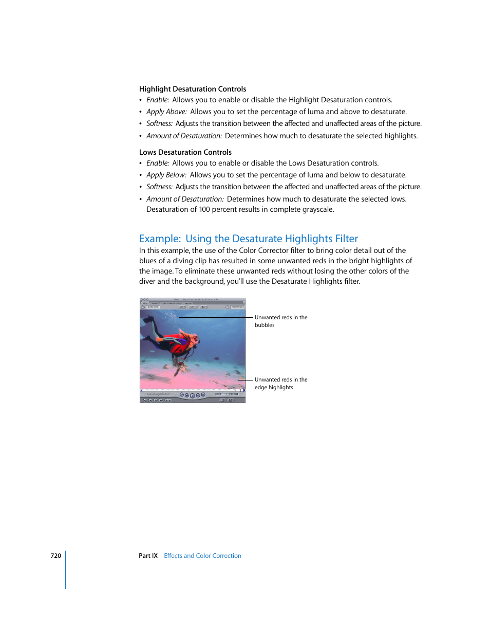 Example:using the desaturate highlights filter, Example: using the desaturate highlights filter | Apple Final Cut Express 4 User Manual | Page 720 / 1152
