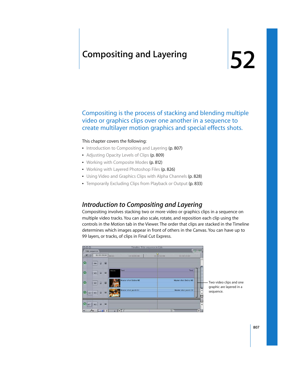 Compositing and layering, Introduction to compositing and layering, Chapter 52 | See chapter 52 | Apple Final Cut Express 4 User Manual | Page 807 / 1152