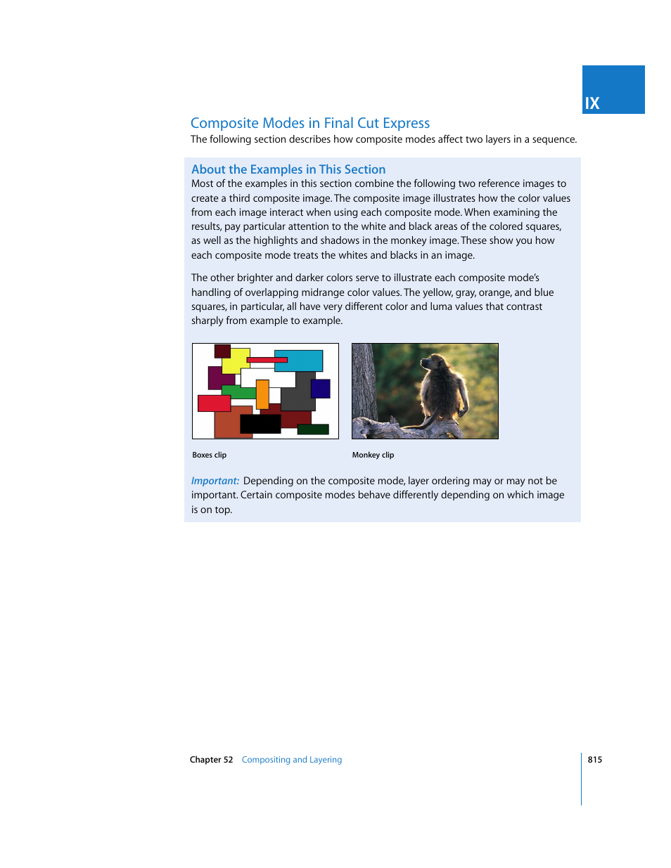 Composite modes in finalcutexpress, About the examples in this section, Composite modes in final cut express | Apple Final Cut Express 4 User Manual | Page 815 / 1152