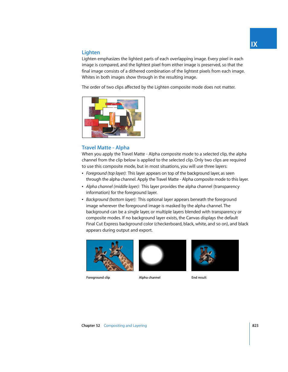 Lighten, Travel matte - alpha | Apple Final Cut Express 4 User Manual | Page 823 / 1152