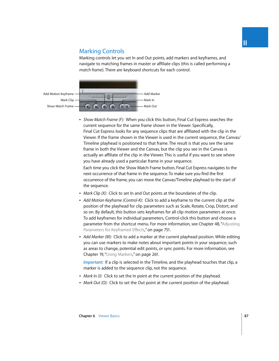 Marking controls, P. 87) | Apple Final Cut Express 4 User Manual | Page 87 / 1152