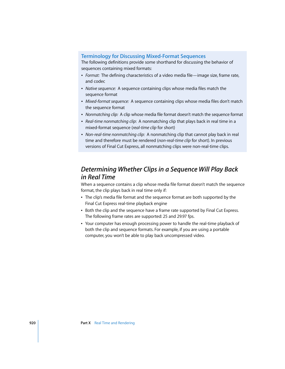 Terminology for discussing mixed-format sequences, P. 920) | Apple Final Cut Express 4 User Manual | Page 920 / 1152