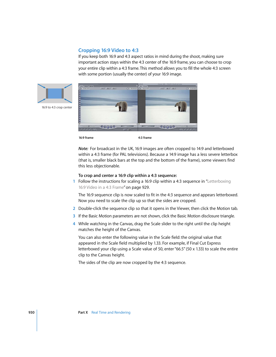 Cropping 16:9 video to 4:3 | Apple Final Cut Express 4 User Manual | Page 930 / 1152