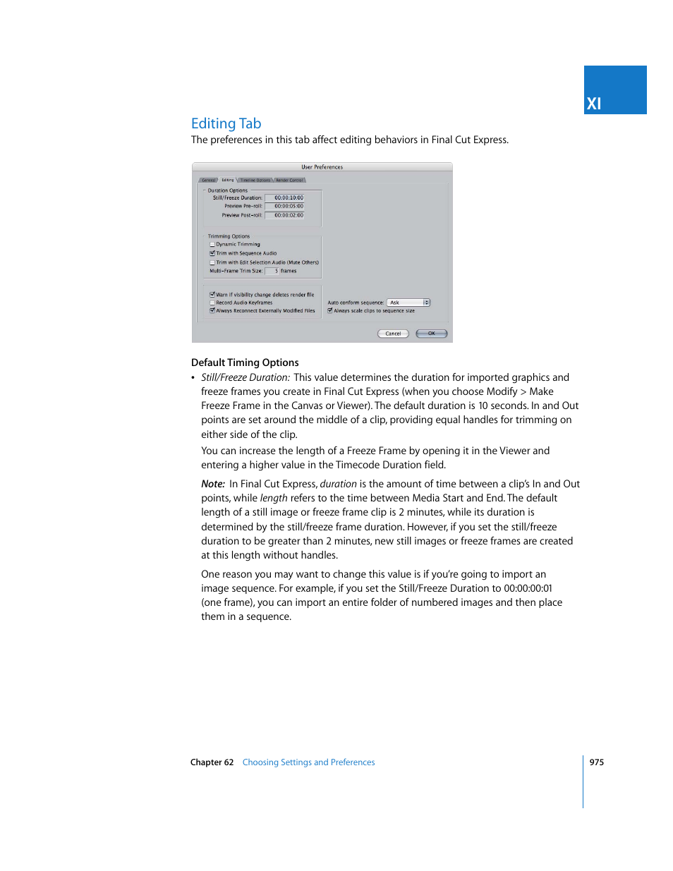 Editing tab, P. 975) | Apple Final Cut Express 4 User Manual | Page 975 / 1152