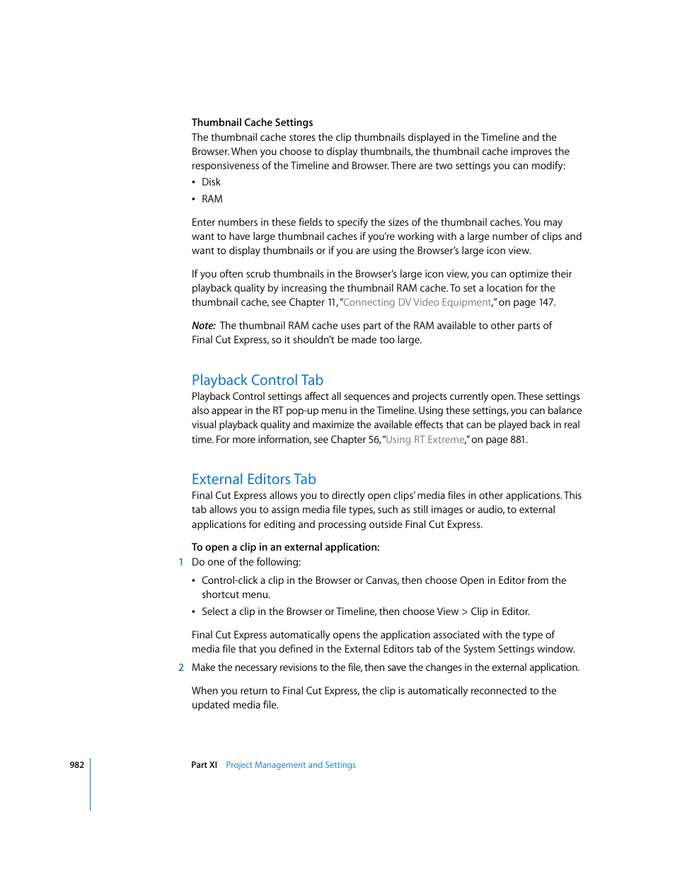Playback control tab, External editors tab | Apple Final Cut Express 4 User Manual | Page 982 / 1152
