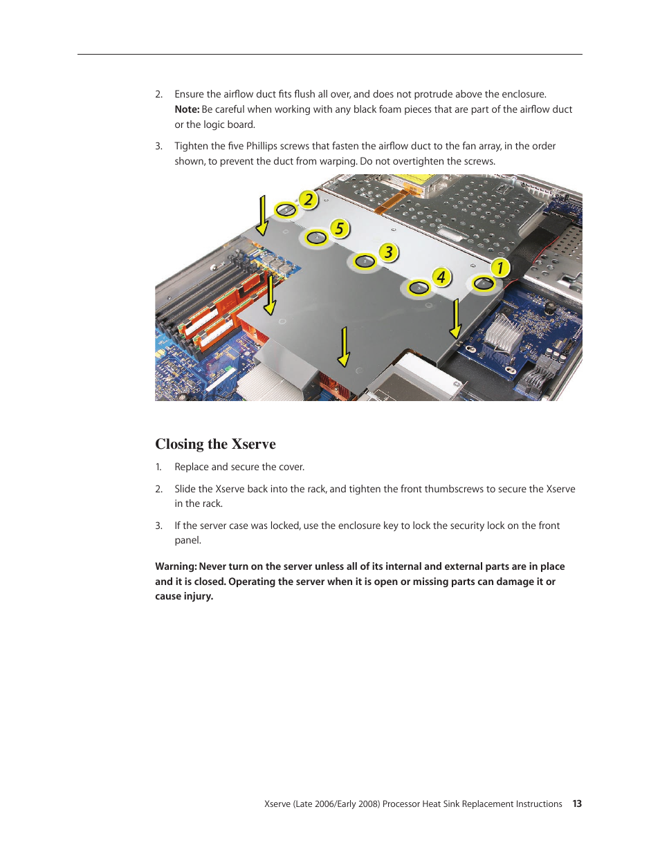 Closing the xserve | Apple Xserve (Early 2008) DIY Procedure for Enclosure User Manual | Page 109 / 169