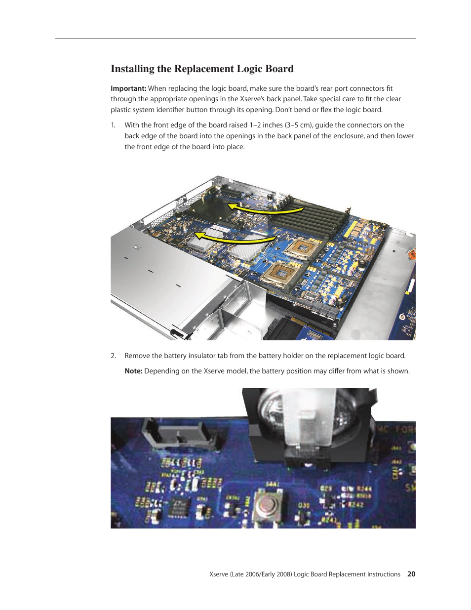 Installing the replacement logic board | Apple Xserve (Early 2008) DIY Procedure for Enclosure User Manual | Page 130 / 169