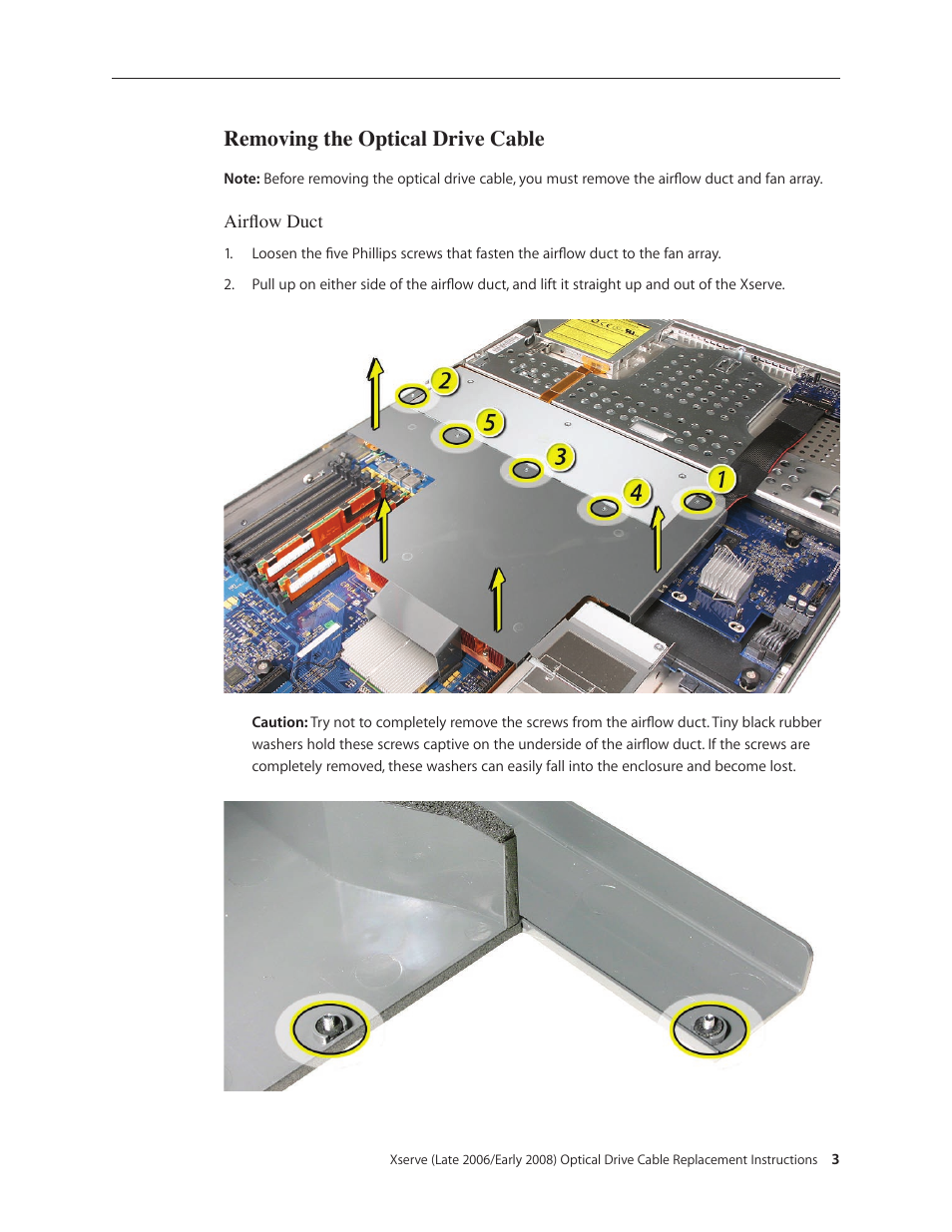 Removing the optical drive cable | Apple Xserve (Early 2008) DIY Procedure for Enclosure User Manual | Page 49 / 169