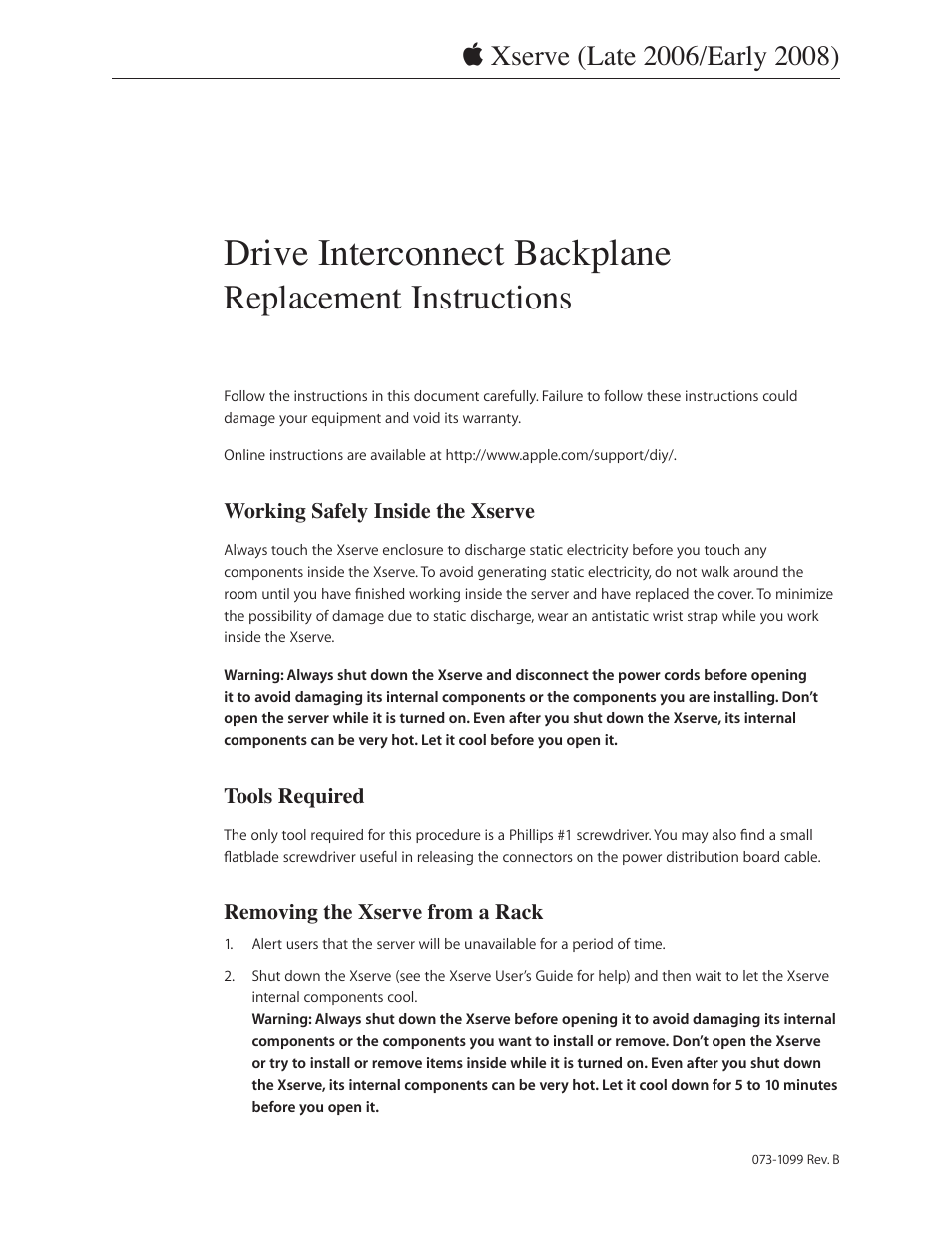 Drive interconnect backplane, Drive interconnect backplan, Replacement instructions | Apple Xserve (Early 2008) DIY Procedure for Enclosure User Manual | Page 67 / 169