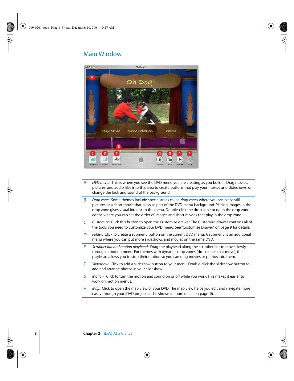 Main window | Apple iDVD 5 User Manual | Page 8 / 38