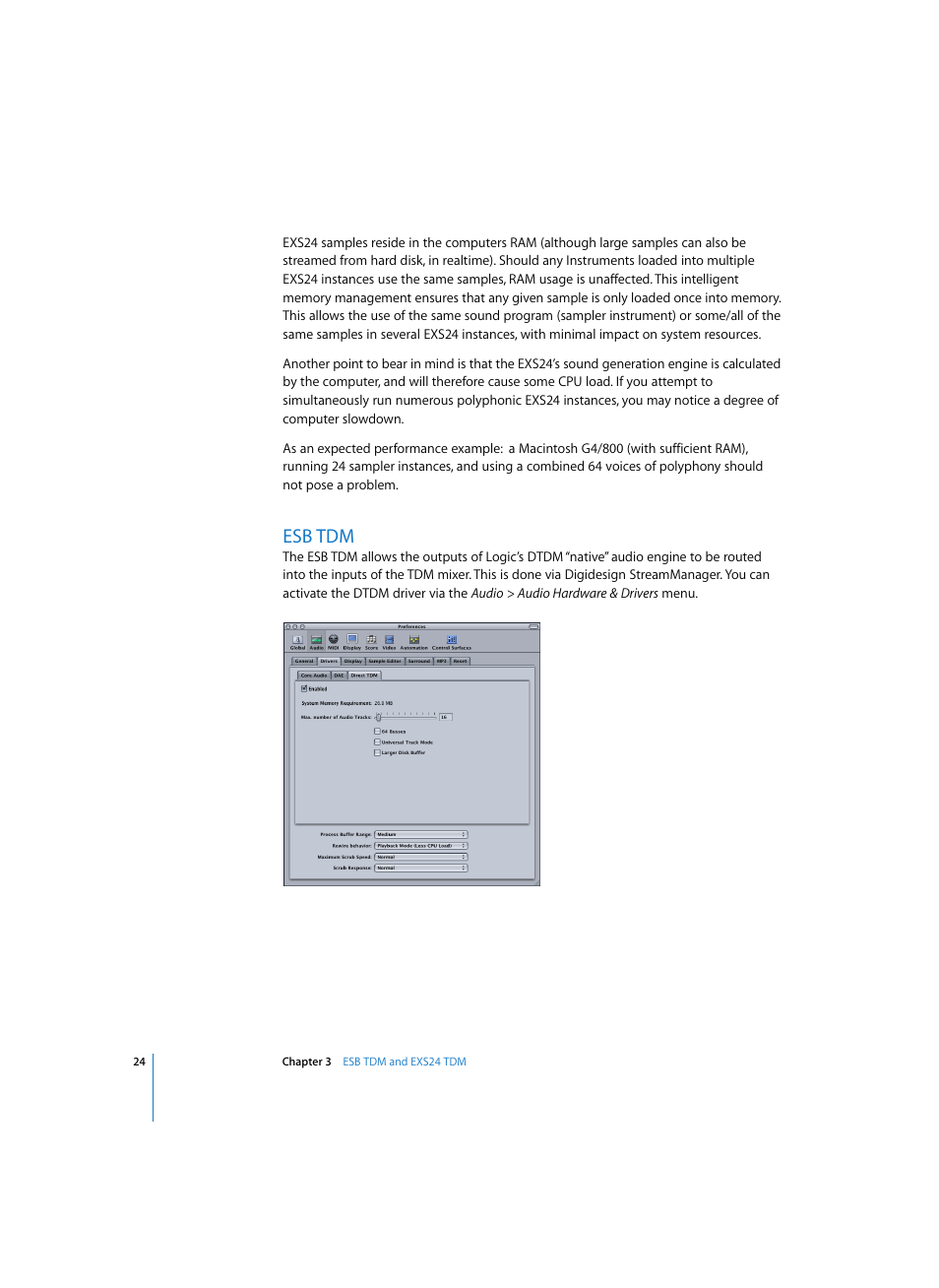 Esb tdm | Apple Logic Pro 7 (TDM Guide) User Manual | Page 24 / 52