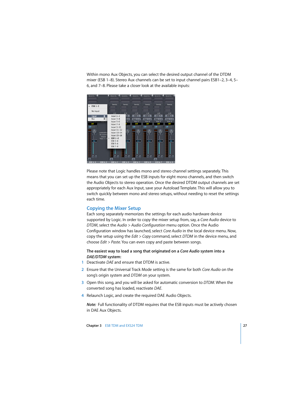 Copying the mixer setup | Apple Logic Pro 7 (TDM Guide) User Manual | Page 27 / 52