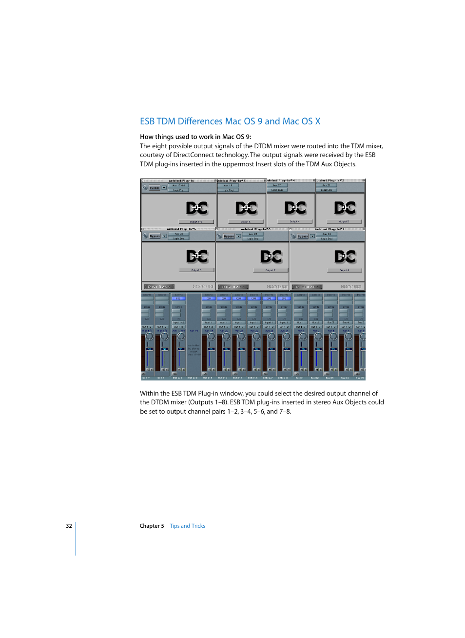 Esb tdm differences macos9 and macosx, Esb tdm differences mac os 9 and mac os x | Apple Logic Pro 7 (TDM Guide) User Manual | Page 32 / 52