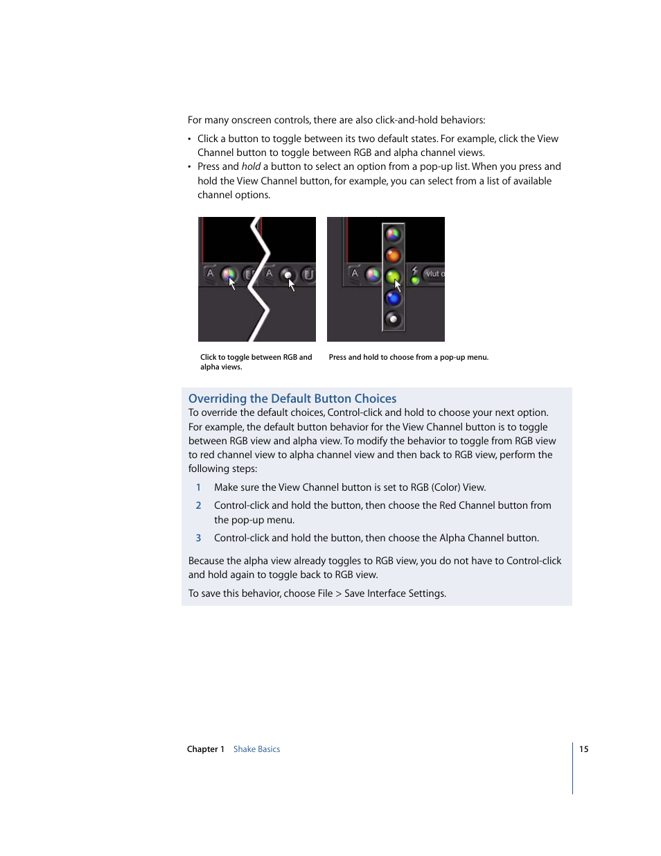 Overriding the default button choices | Apple Shake 4 Tutorials User Manual | Page 15 / 260