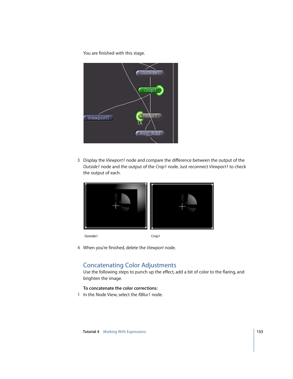 Concatenating color adjustments | Apple Shake 4 Tutorials User Manual | Page 153 / 260
