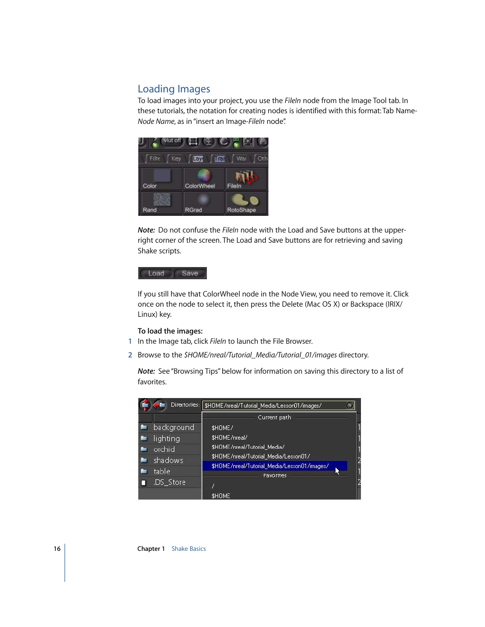 Loading images | Apple Shake 4 Tutorials User Manual | Page 16 / 260