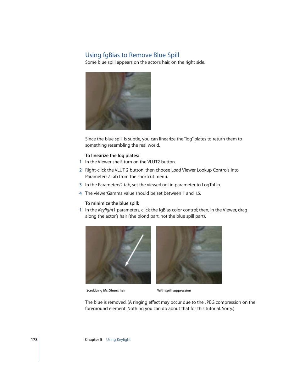 Using fgbias to remove blue spill, Testing the mask with a viewer script | Apple Shake 4 Tutorials User Manual | Page 178 / 260